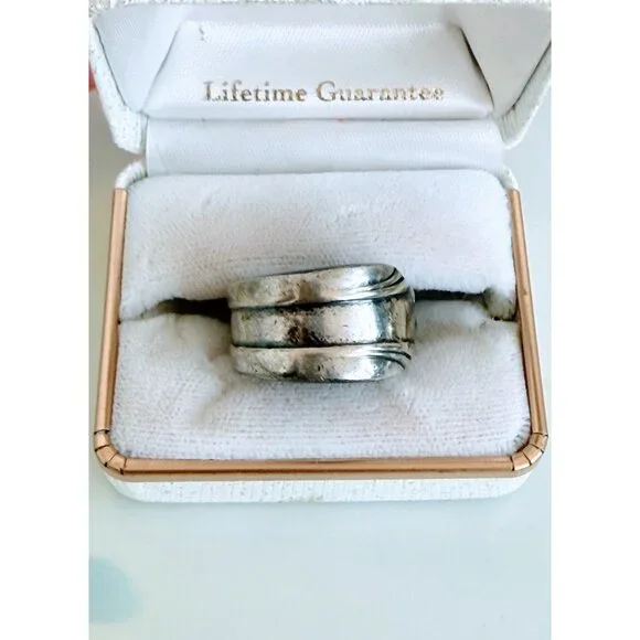 Vintage 60's Sterling Silver Spoon Ring 12.5 grams Size 8.5 - Picture 1 of 11